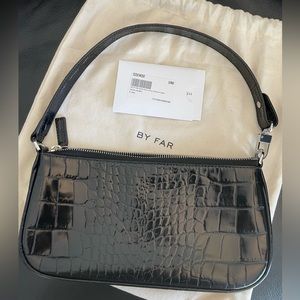 By Far Rachel bag croc-embossed leather shoulder bag in back